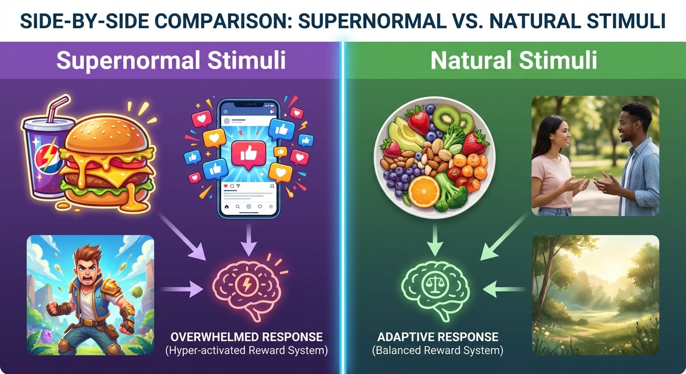 Comparison of high-stimulation activities versus naturally rewarding alternatives