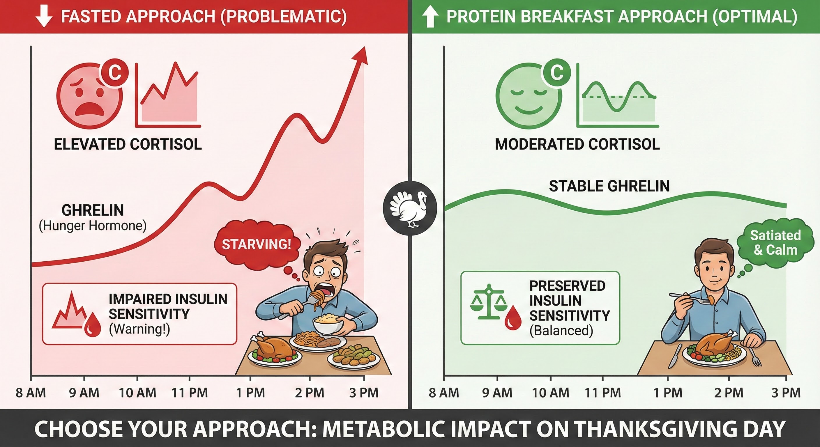 Comparison of hormonal states: fasted vs fed breakfast approaches