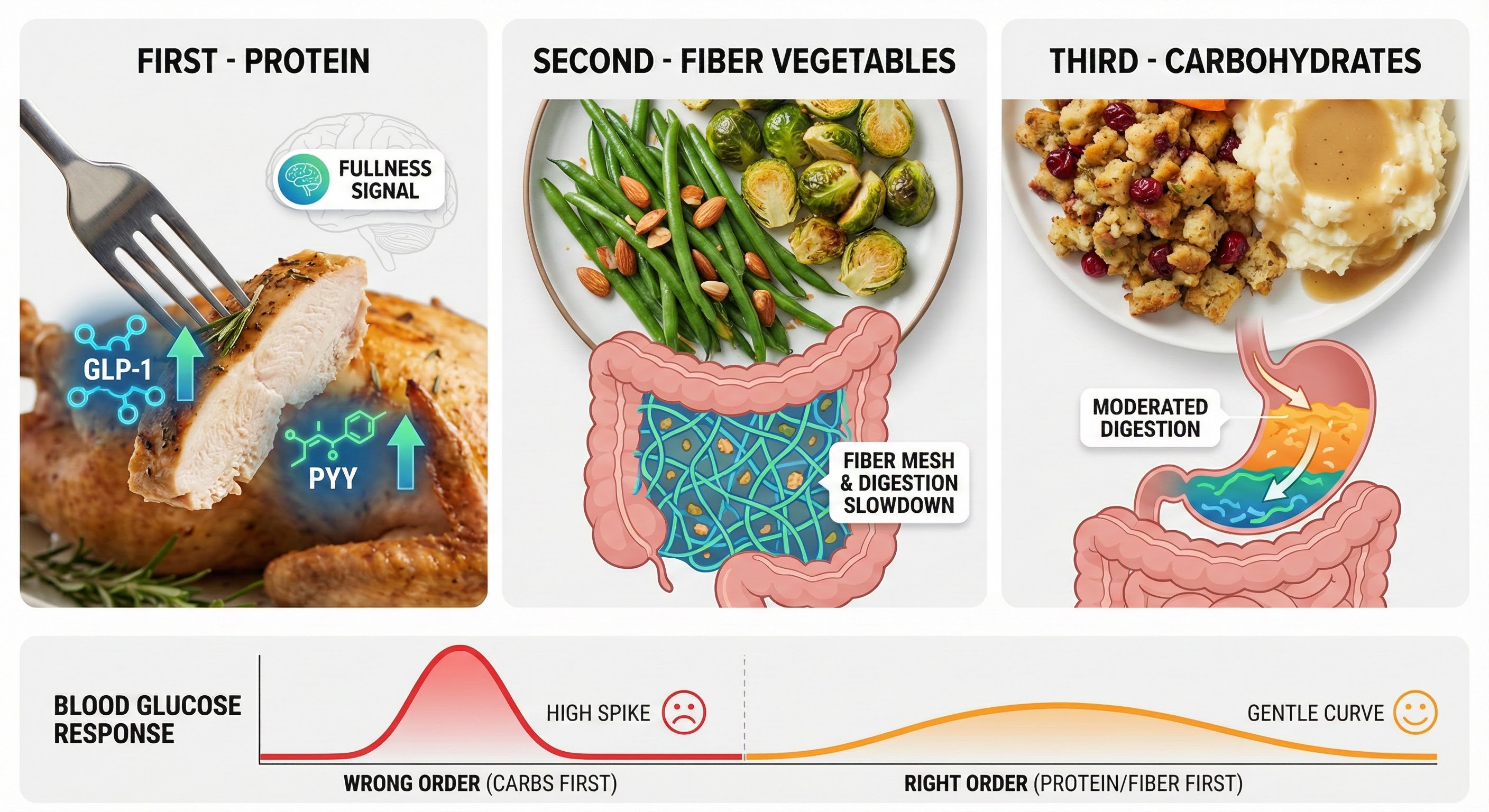 Visual guide to plate sequencing for optimal blood sugar