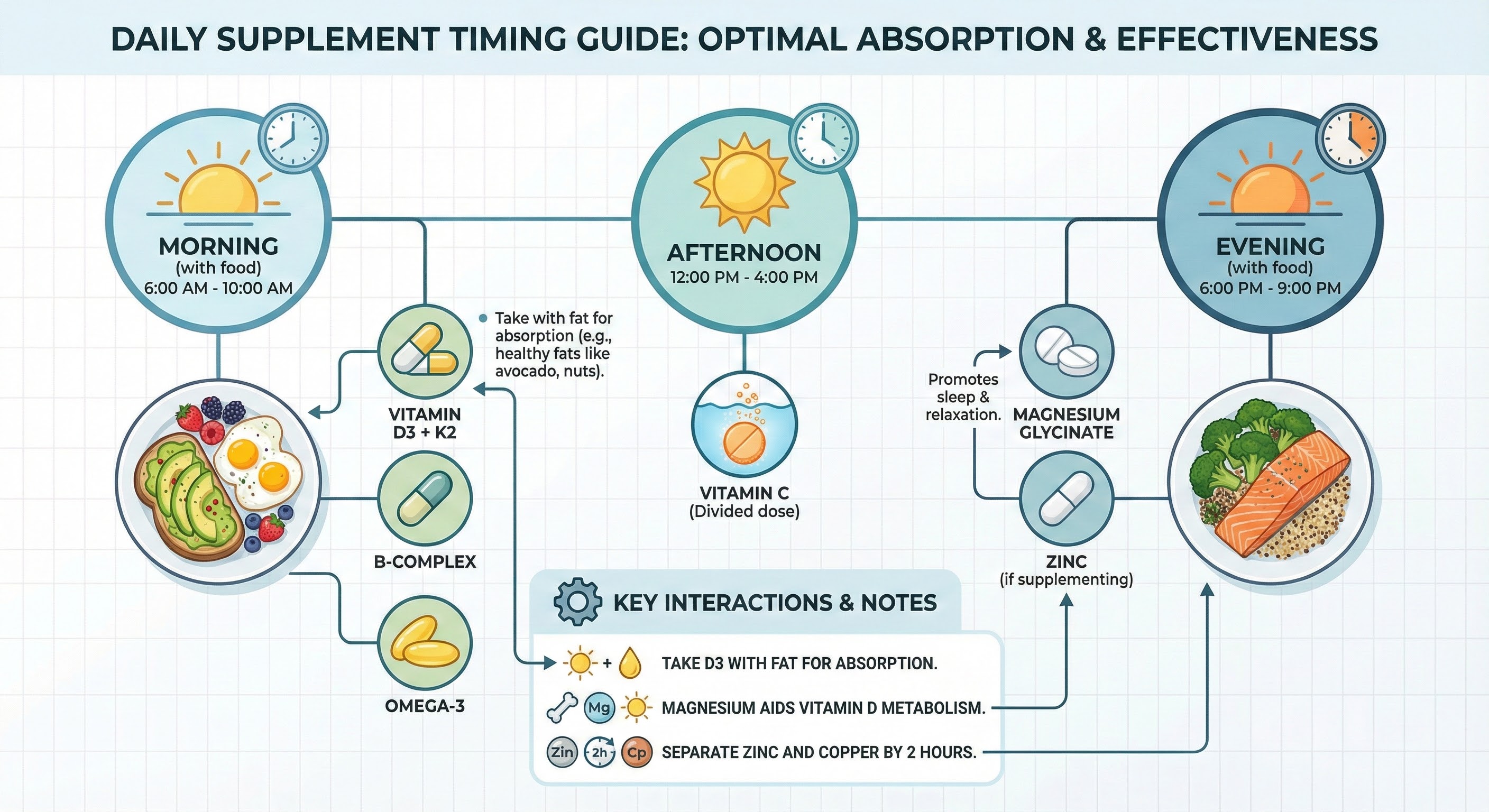 Winter supplement protocol showing timing and combinations