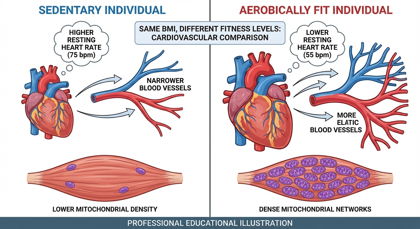 Comparison of cardiovascular adaptations between fit and unfit individuals at same body weight