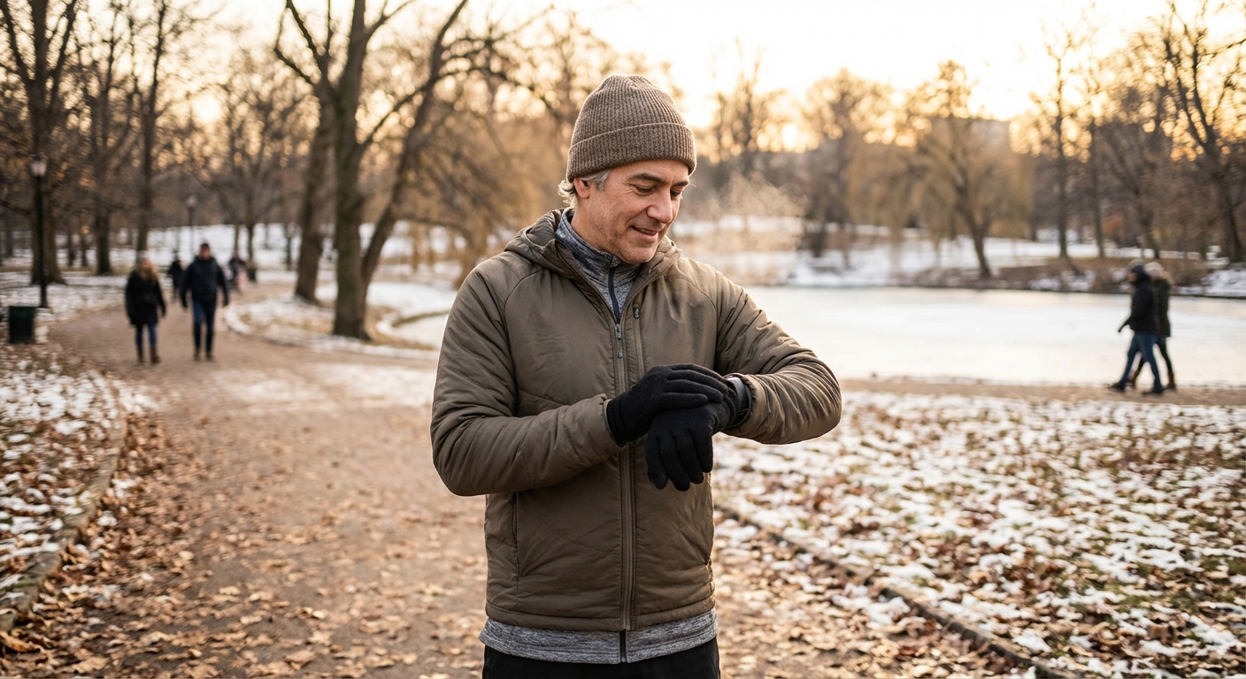 Person checking heart rate during cardio exercise, representing cardiorespiratory fitness measurement