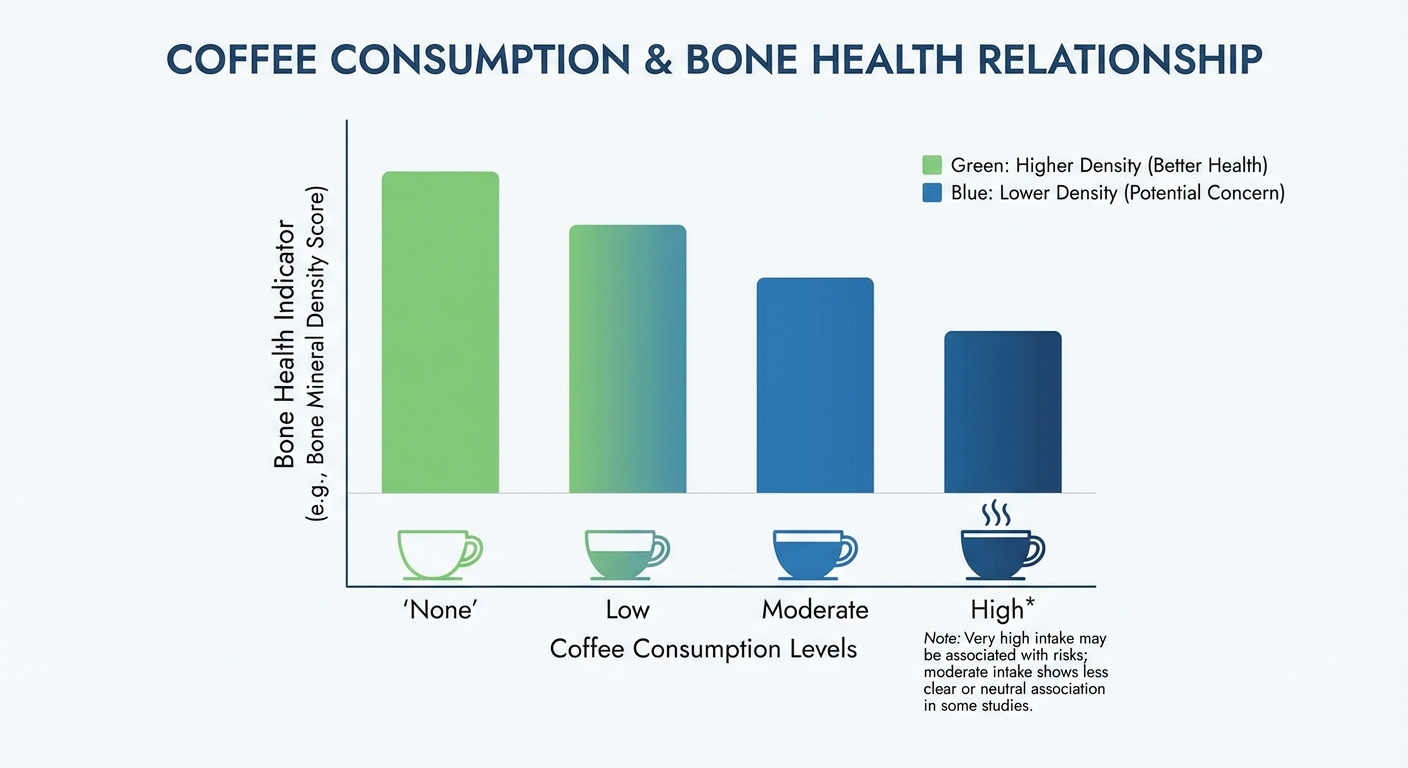 Chart comparing bone density effects at different coffee consumption levels