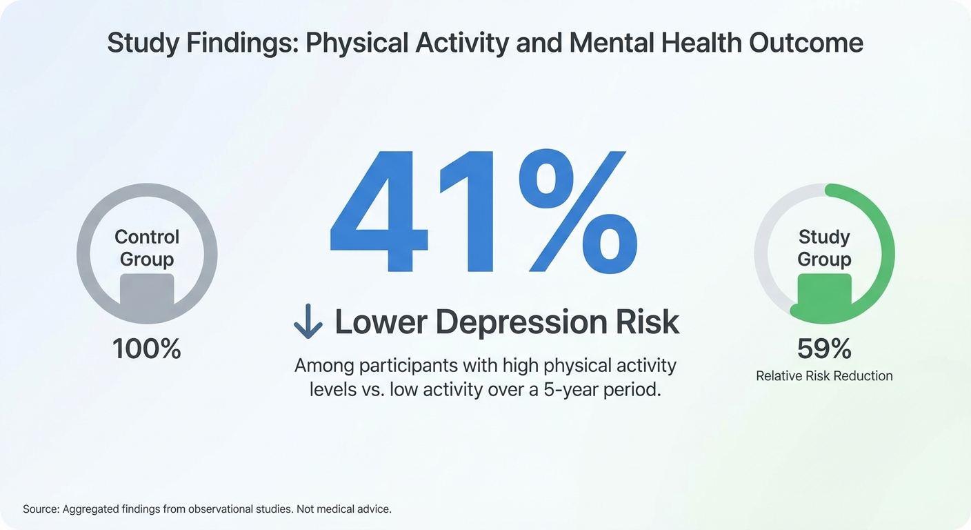 Chart showing the 41% reduction in depression risk associated with weekend sleep catch-up in teenagers
